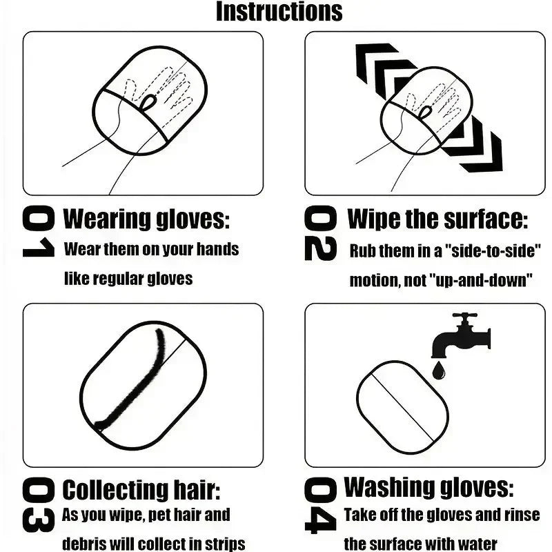 Static Pet Hair Removal Gloves
